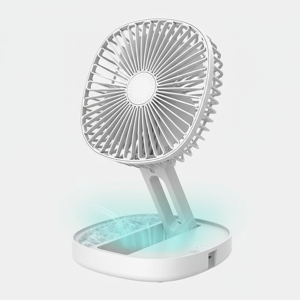 3-Speed Foldable LED Cooling Fan - Close Up