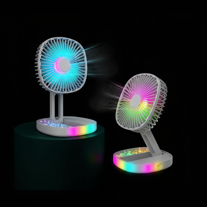 3-Speed Foldable LED Cooling Fan - LED Glow