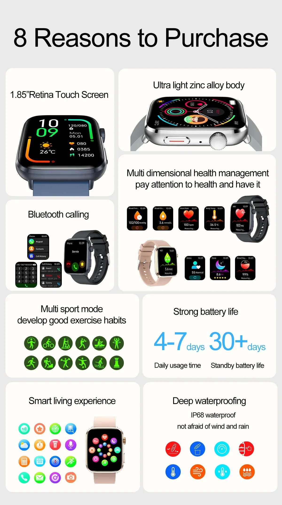 Maixinn 7+1 Amoled Smart Watch